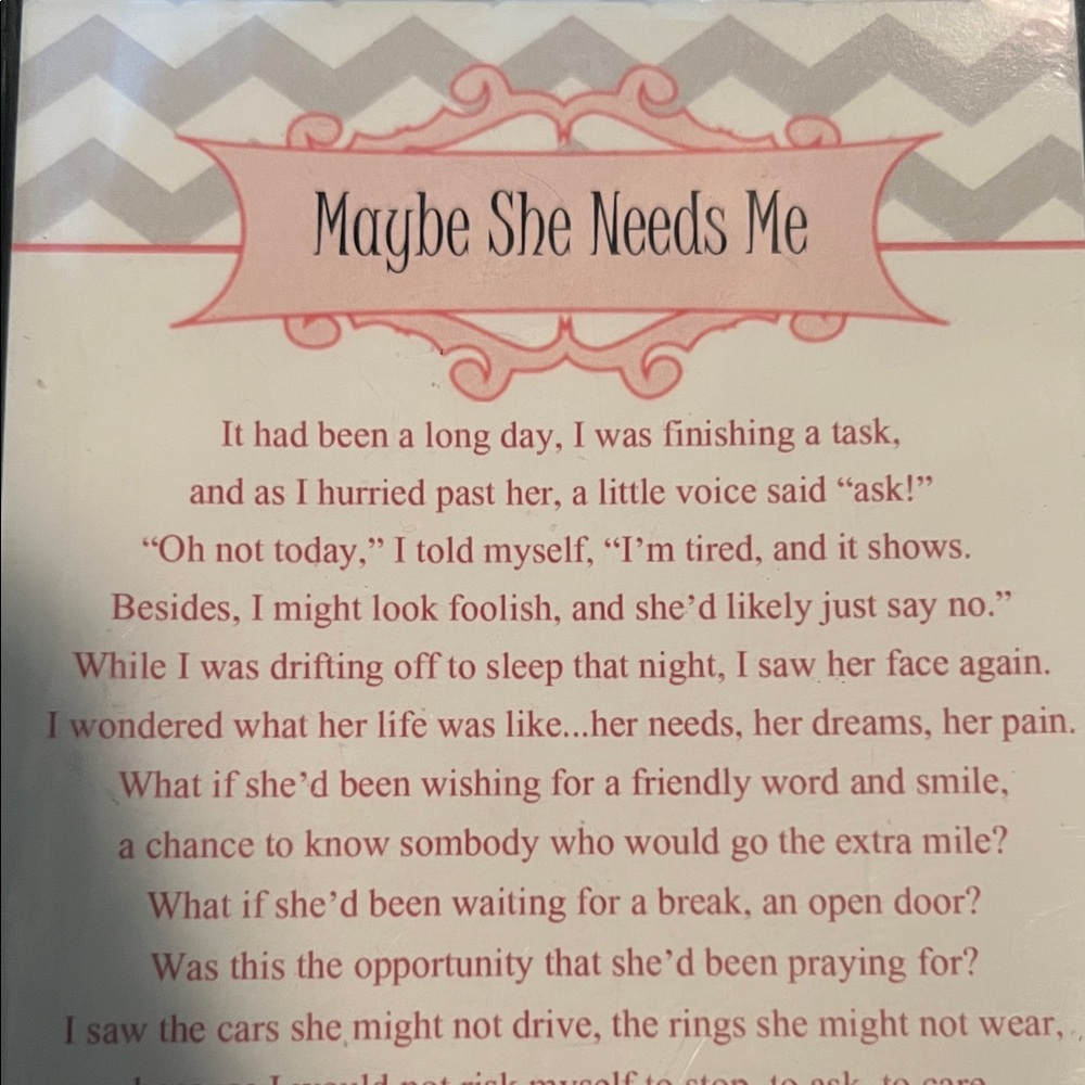 25ct Maybe She Needs Me Quote Card - Pink & Gray - Picture 4 of 5